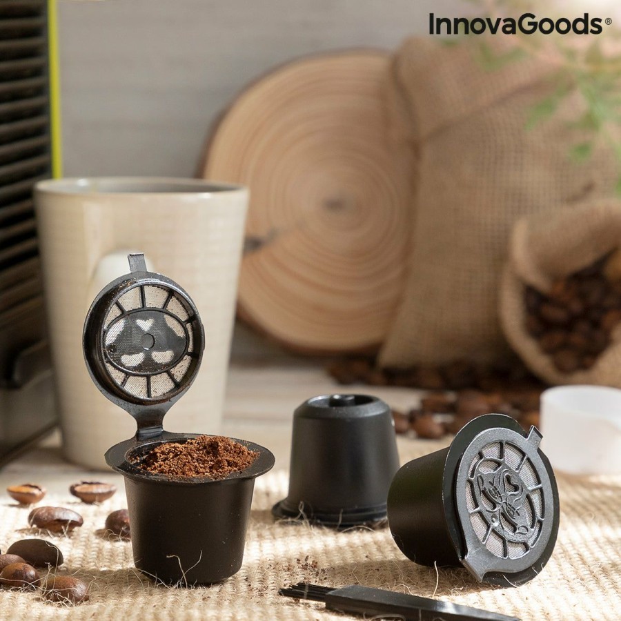 Cozinha InnovaGoods | Conjunto De 3 Capsulas De Cafe Reutilizaveis Recoff Innovagoods