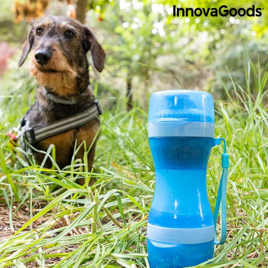 engenhoca InnovaGoods | Garrafa Com Deposito De Agua E Comida Para Animais De Estimacao 2 Em 1 Pettap Innovagoods