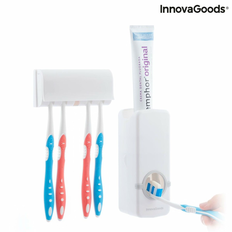 Casa InnovaGoods | Dispensador De Pasta Dentifrica Com Suporte Para Escovas Diseeth Innovagoods