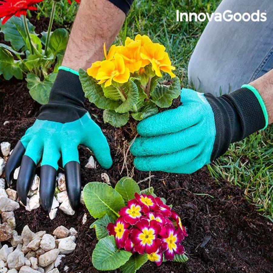 Casa InnovaGoods | Luvas De Jardinagem Com Garras Para Cavar Innovagoods