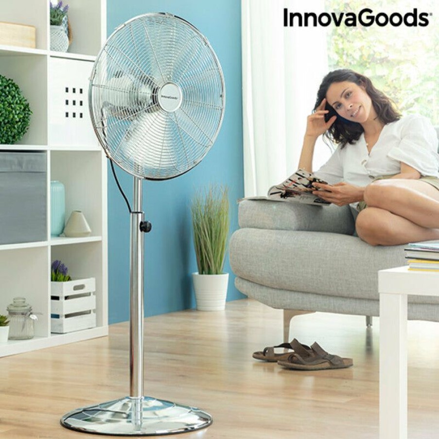 Casa InnovaGoods | Ventilador De Pe Chrome Retro Innovagoods O 40 Cm 55W