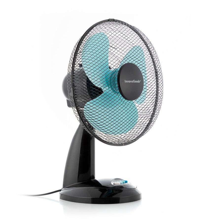 Casa InnovaGoods | Ventilador De Mesa Innovagoods O 30 Cm 35W Preto Azul